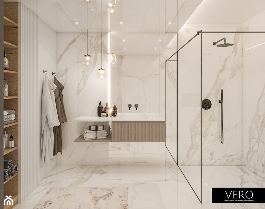 Marmurowa łazienka - zdjęcie od VERO - Pracownia Architektury Wnętrz