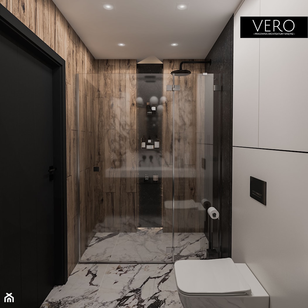 Nowoczesna łazienka w bloku - zdjęcie od VERO - Pracownia Architektury Wnętrz - Homebook