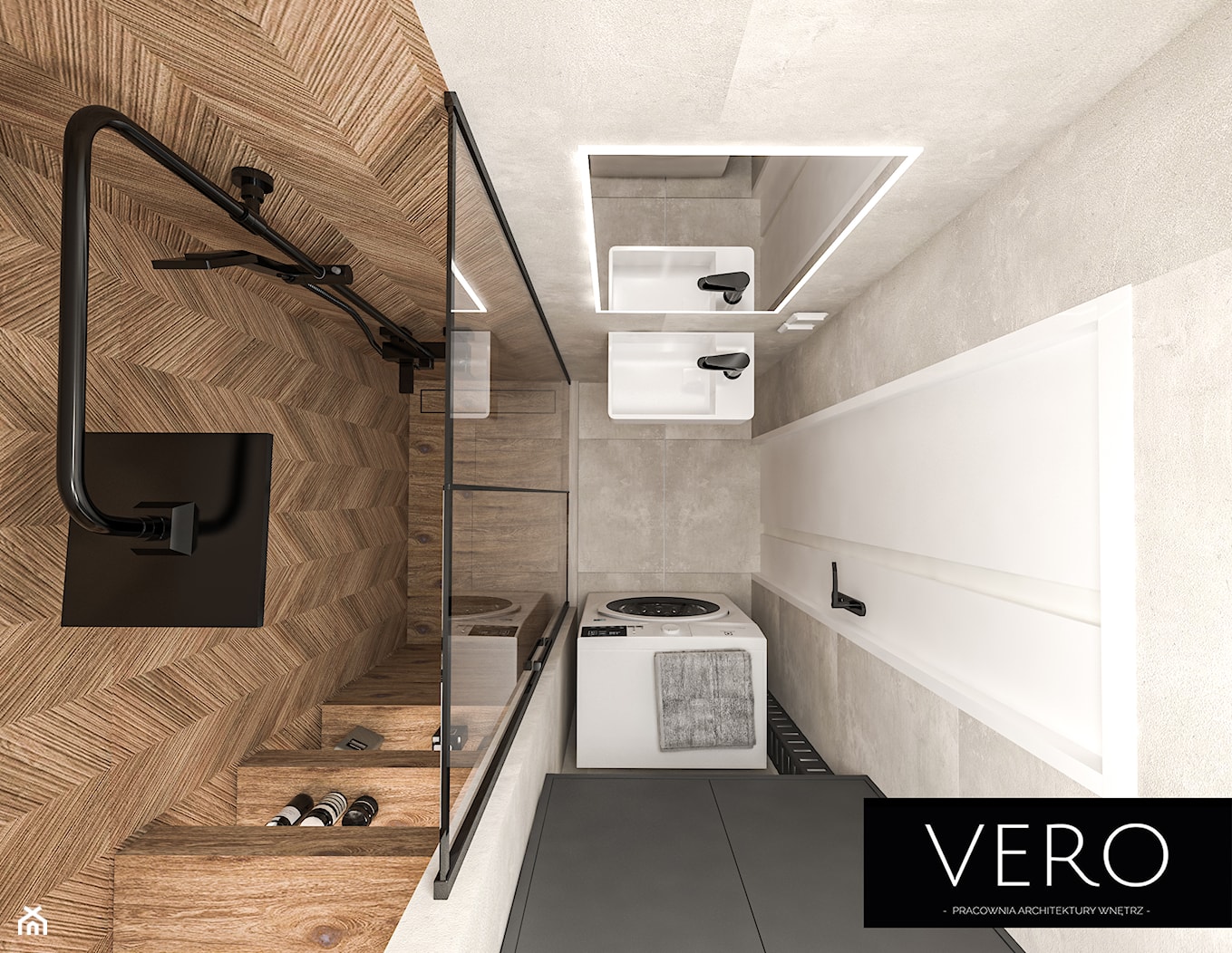 Łazienka 2,1m2 w bloku - zdjęcie od VERO - Pracownia Architektury Wnętrz - Homebook