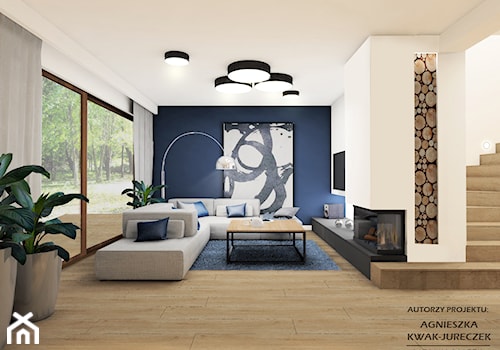 Strefa dzienna Dom Gliwice II - Salon, styl minimalistyczny - zdjęcie od SZTUKA DESIGNU Pracownia Architektury