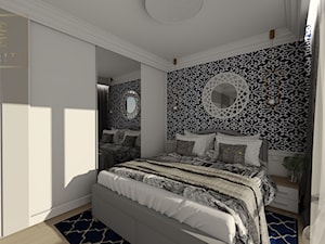 Sypialnia z listwami dekoracyjnymi przy suficie - zdjęcie od Qualita Interno
