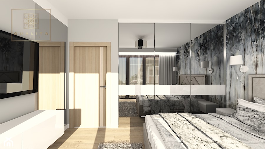 Dom w zabudowie szeregowej - Sypialnia, styl minimalistyczny - zdjęcie od Qualita Interno