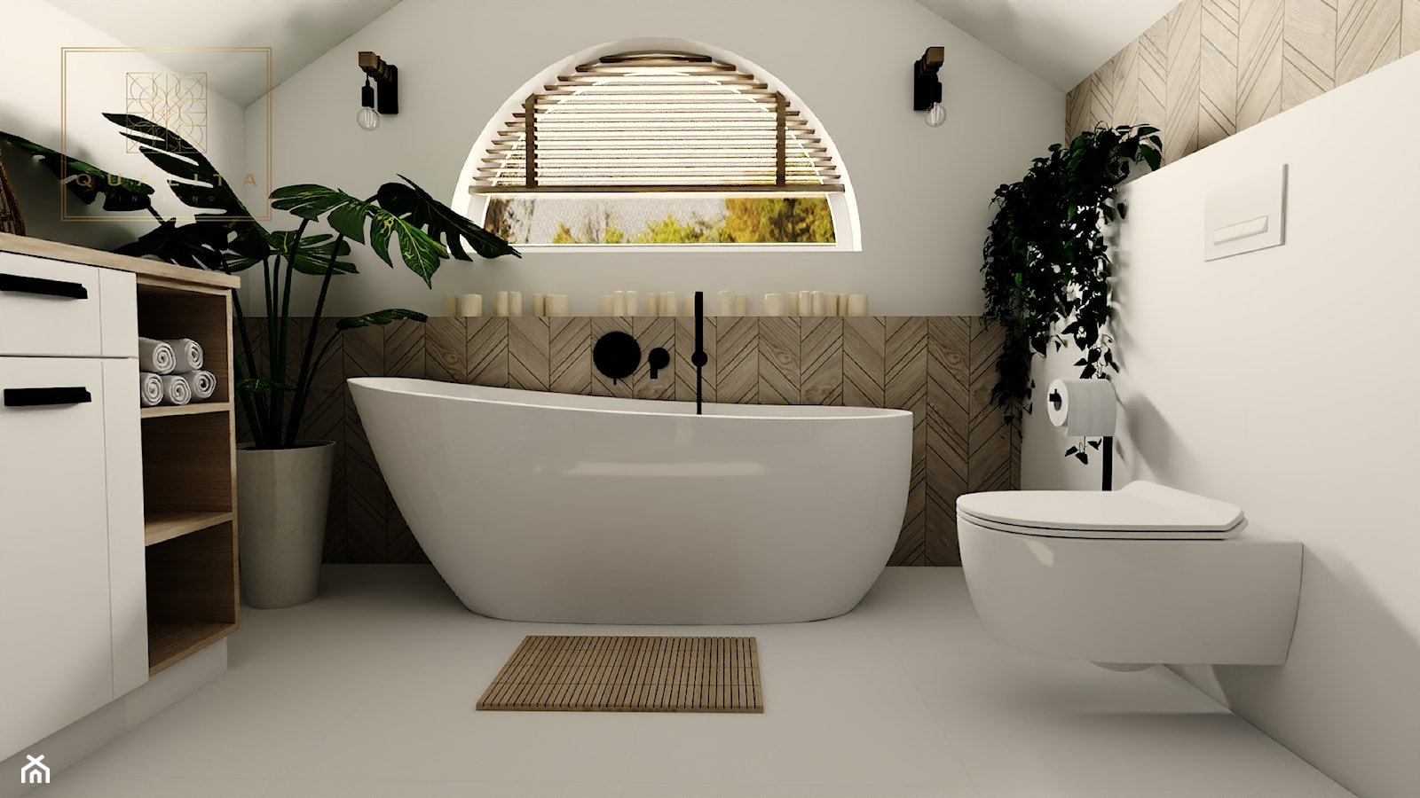 Nowoczesna łazienka ze skosami - zdjęcie od Qualita Interno - Homebook