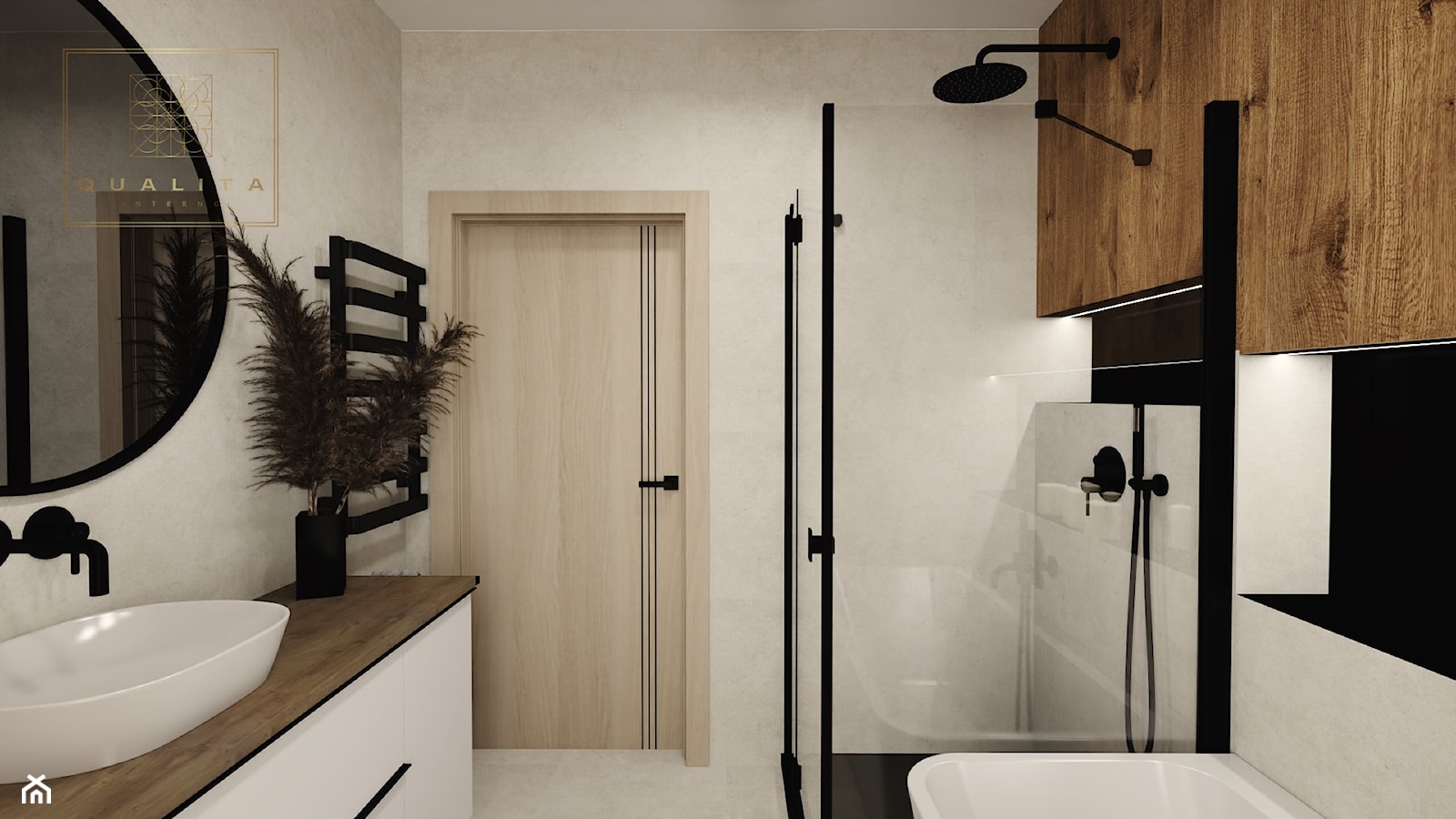 Projekt małej łazienki z wanną i prysznicem - zdjęcie od Qualita Interno - Homebook