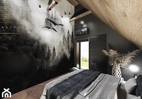 Ciemna sypialnia - nowoczesne aranżacje projekty inspiracje - zdjęcie od Qualita Interno