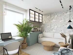 Mały i wąski gabinet w domu - aranżacje projekty inspiracje - zdjęcie od Qualita Interno