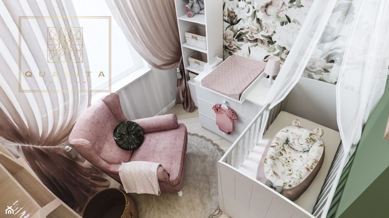 zielono różowy pokój dla dziewczynki - zdjęcie od Qualita Interno - Homebook