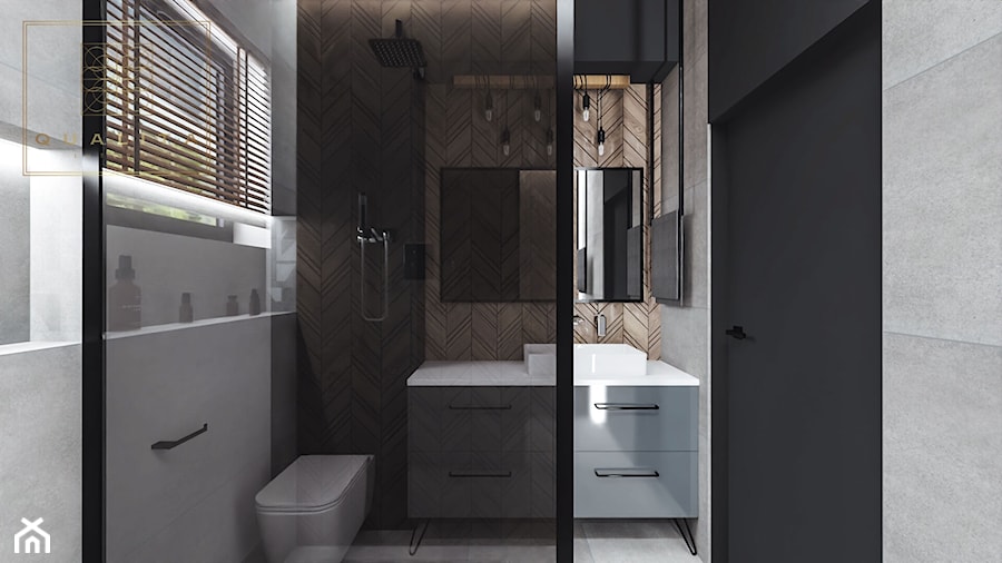 Kabina prysznicowa do sufitu w nowoczesnej łazience - zdjęcie od Qualita Interno