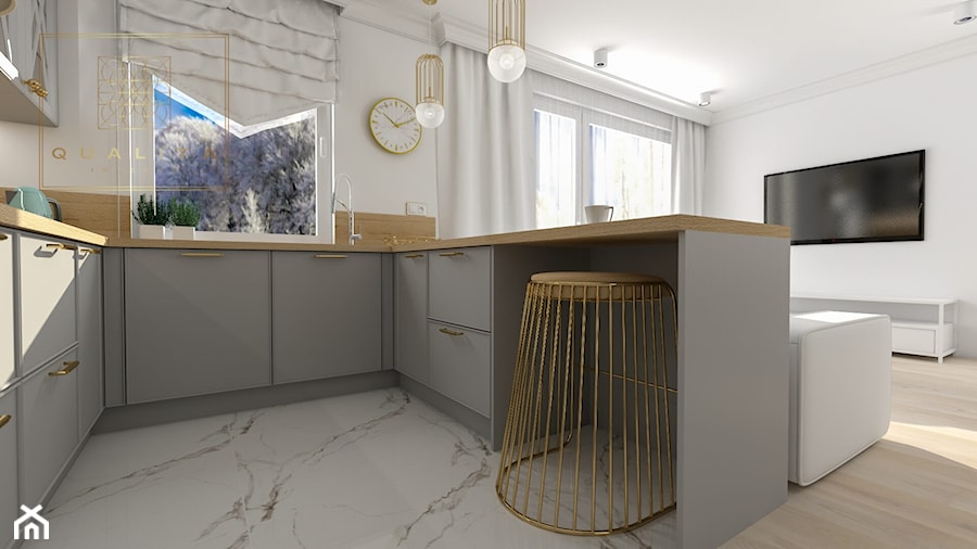 Nowoczesne projekty kuchni online 2022 - wizualizacje 3D kuchni online - zdjęcie od Qualita Interno
