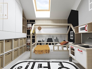 Pokój dla chłopca na poddaszu ze skosami - 8m2 - zdjęcie od Qualita Interno