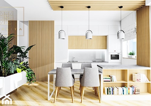 Mały salon z aneksem kuchennym - projekty 2022 - zdjęcie od Qualita Interno