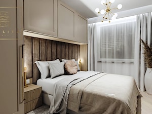 Nowoczesna sypialnia w stylu art deco w kolorze szampańskim - zdjęcie od Qualita Interno