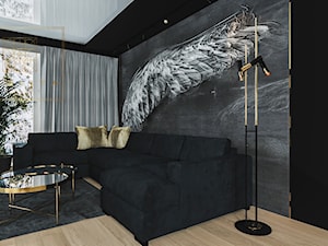 Czarny salon z dodatkami złotymi - zdjęcie od Qualita Interno