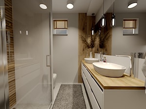 Mała łazienka z umywalkami dla dwóch osób - zdjęcie od Qualita Interno