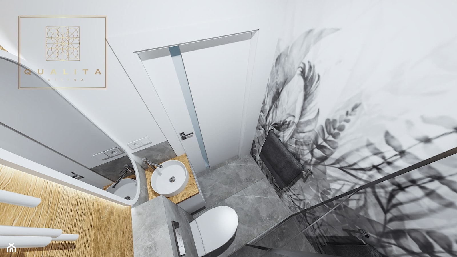 Malutka łazienka 2m2 z szafą przesuwną - zdjęcie od Qualita Interno - Homebook