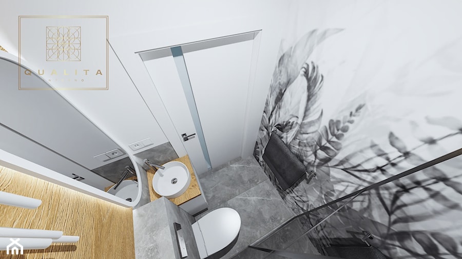 Malutka łazienka 2m2 z szafą przesuwną - zdjęcie od Qualita Interno