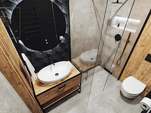 Łazienka drewno + czerń - zdjęcie od Qualita Interno