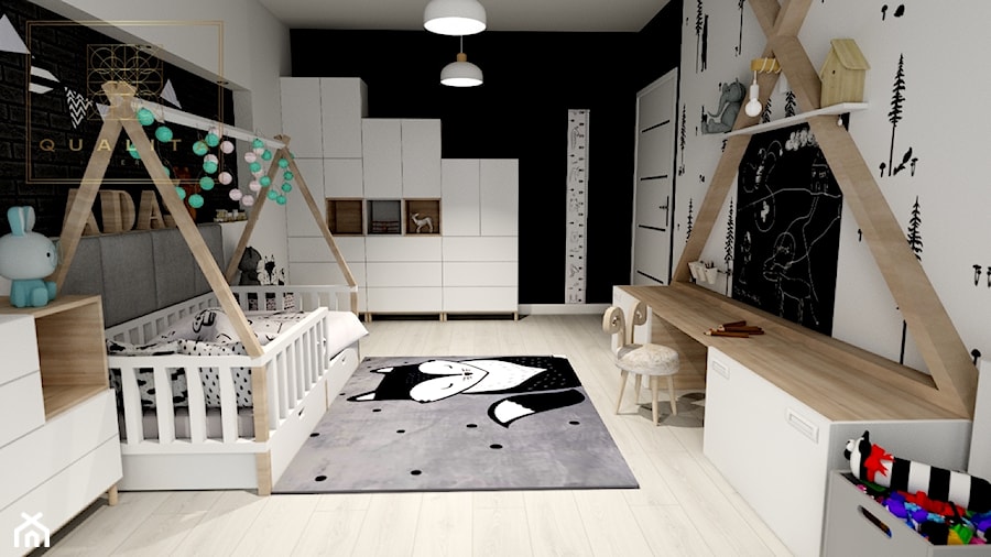 Projekt pokoju dla chłopca - meble modułowe IKEA - zdjęcie od Qualita Interno