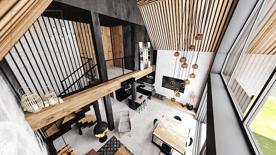 Dom nowoczesna stodoła - aranżacje projekty inspiracje 2021 - zdjęcie od Qualita Interno