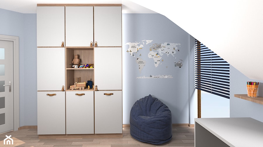 Pokój dla chłopca - Pokój dziecka, styl minimalistyczny - zdjęcie od Wyobrażalnia - studio projektowe