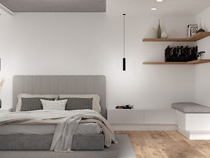 Minimalistyczna sypialnia - Sypialnia, styl minimalistyczny - zdjęcie od Wyobrażalnia - studio projektowe