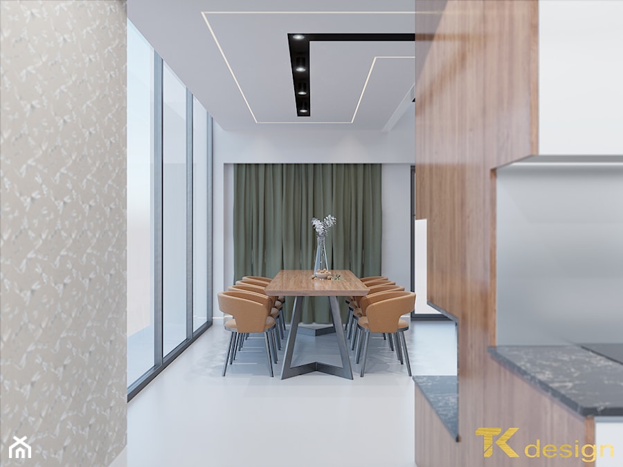 Minimalistyczna strefa dzienna z kuchniá - Jadalnia, styl minimalistyczny - zdjęcie od TK design