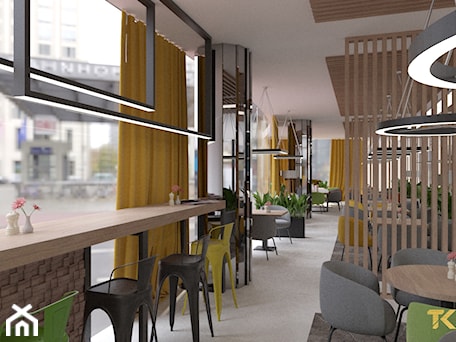 Aranżacje wnętrz - Wnętrza publiczne: Projekt kawiarni z restauracją w holu budynku biurowego - Wnętrza publiczne, styl nowoczesny - TK design. Przeglądaj, dodawaj i zapisuj najlepsze zdjęcia, pomysły i inspiracje designerskie. W bazie mamy już prawie milion fotografii!