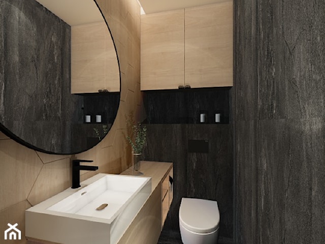   ⋅ BIAŁYSTOK  ⋅   toaleta -  czerń z dodatkami drewna- hekagony 