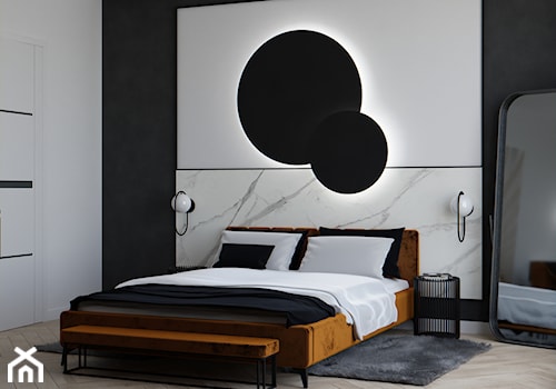 Projekt sypialni z dominacją drewna - zdjęcie od Dart design Biuro Projektowe Dawid Peciak