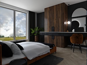 Projekt sypialni z dominacją drewna - zdjęcie od Dartdesign Studio Projektowe Dawid Peciak
