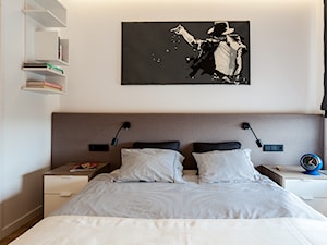 MIESZKANIE NA GOCŁAWIU Z WIDOKIEM NA WARSZAWĘ - Sypialnia, styl nowoczesny - zdjęcie od Knap Przyłuska Grupa Projektowa