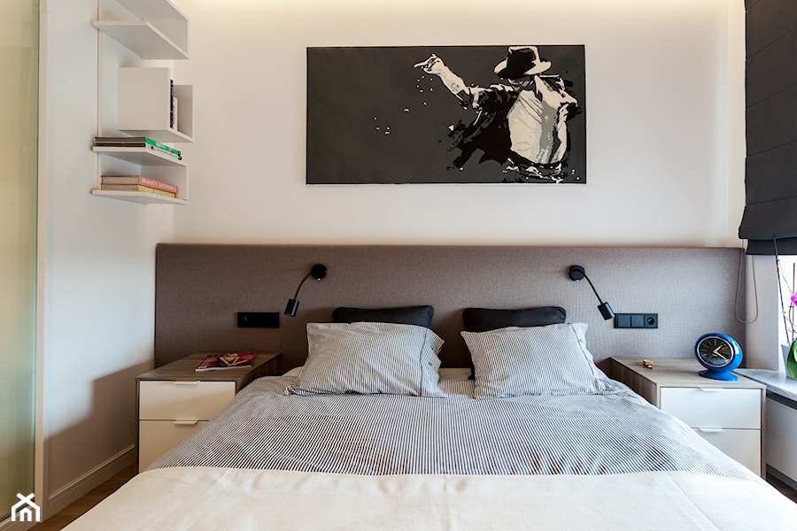 MIESZKANIE NA GOCŁAWIU Z WIDOKIEM NA WARSZAWĘ - Sypialnia, styl nowoczesny - zdjęcie od Knap Przyłuska Grupa Projektowa