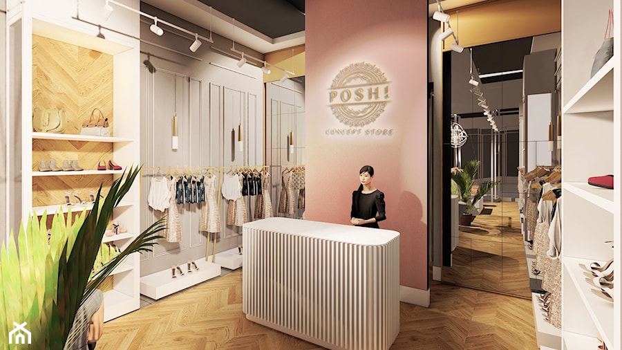 POSH! CONCEPT STORE BUTIK ODZIEŻOWY - Wnętrza publiczne, styl glamour - zdjęcie od Knap Przyłuska Grupa Projektowa