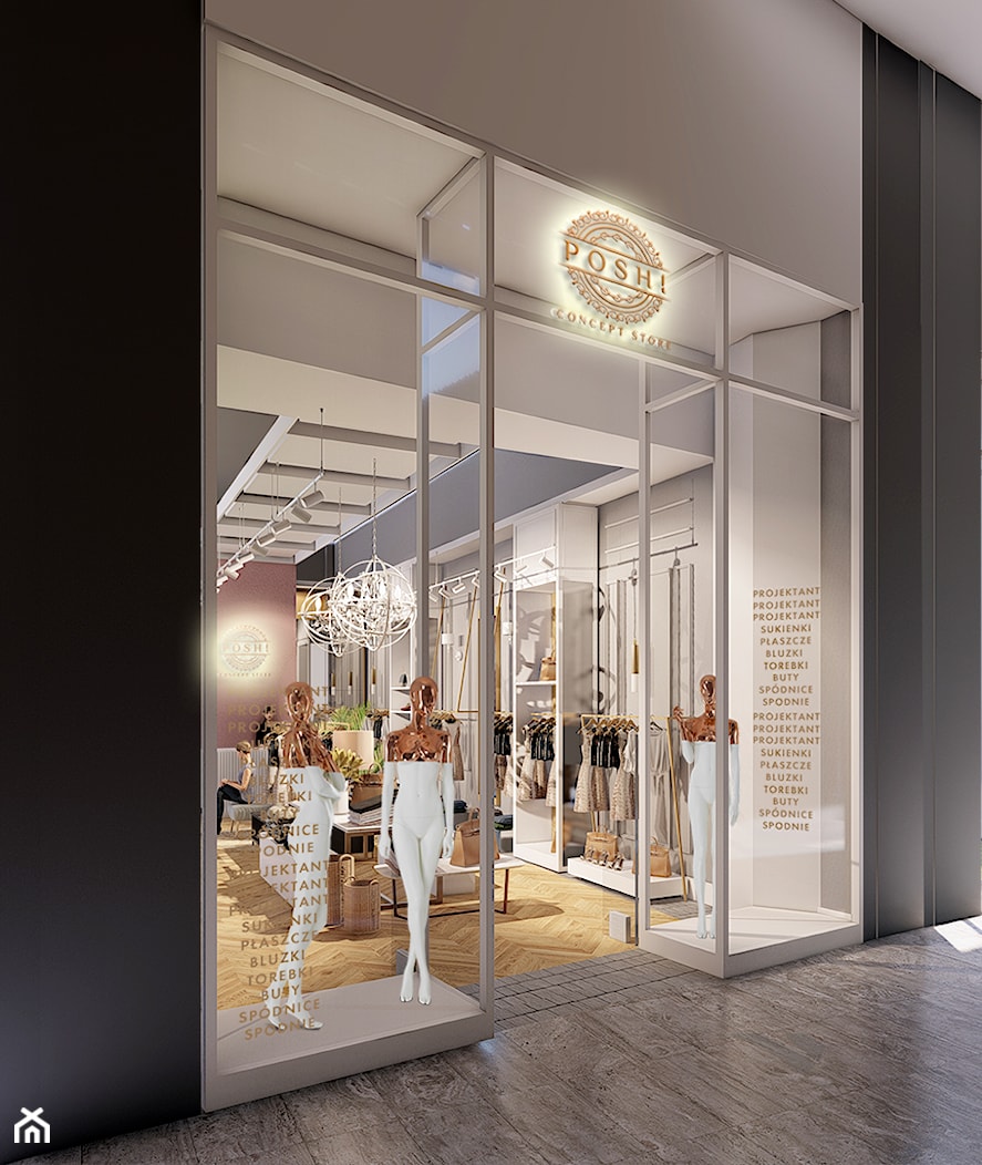 POSH! CONCEPT STORE BUTIK ODZIEŻOWY - Wnętrza publiczne, styl glamour - zdjęcie od Knap Przyłuska Grupa Projektowa - Homebook