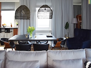 Na Modrzewinie - Średni szary salon z jadalnią, styl nowoczesny - zdjęcie od KOLORUM