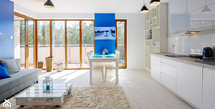 mieszkanie w stylu marynistycznym - Salon, styl skandynawski - zdjęcie od KOLORUM