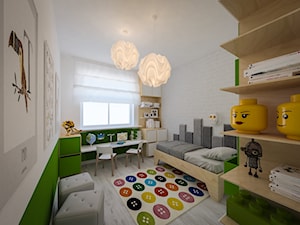 Słoneczne Bielany - Średni beżowy pokój dziecka dla dziecka dla chłopca, styl skandynawski - zdjęcie od KOLORUM