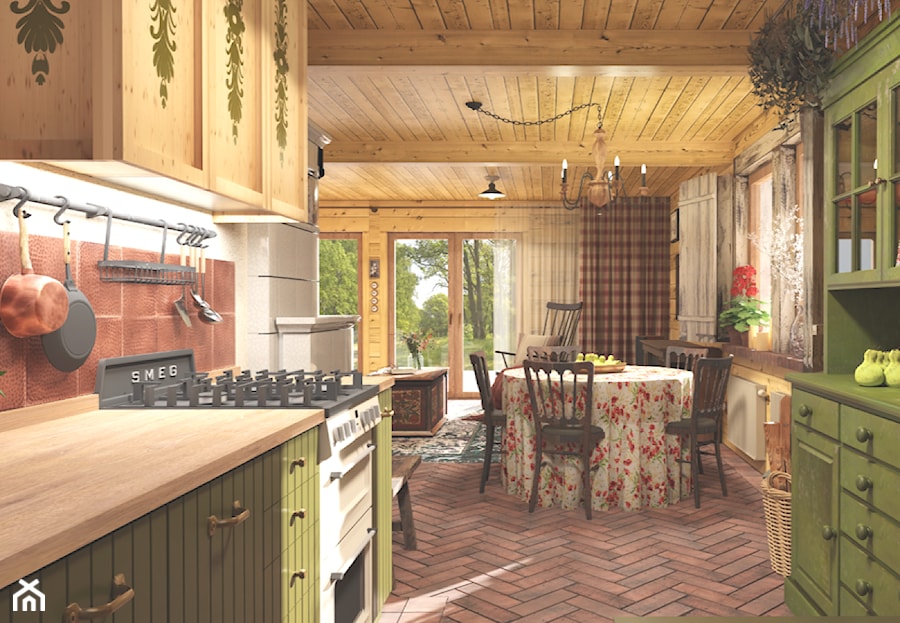 Leśny dom w Puszczy Augustowskiej - Kuchnia, styl rustykalny - zdjęcie od JENO Pracownia Projektowania Naturalnego