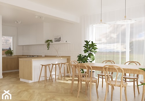 Milk&Honey dom jednorodzinny - Jadalnia, styl skandynawski - zdjęcie od JENO Pracownia Projektowania Naturalnego