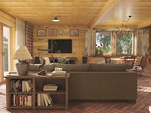 Leśny dom w Puszczy Augustowskiej - Salon, styl rustykalny - zdjęcie od JENO Pracownia Projektowania Naturalnego