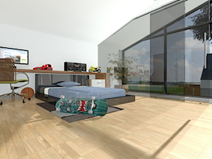 Dom na przestrzał - Sypialnia, styl nowoczesny - zdjęcie od ABCentrum-DOM/ABC Pracownia Projektowa Bożena Nosiła