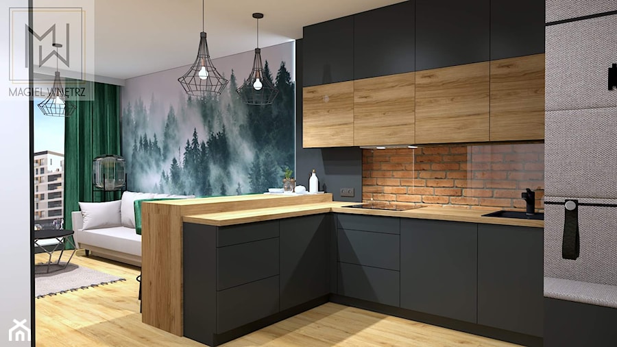 Mieszkanie inspirowane naturą i magią lasu - Kuchnia, styl skandynawski - zdjęcie od Magiel wnętrz