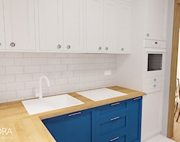 Biało niebieska kuchnia - zdjęcie od POKORA - Projektowanie wnętrz - Homebook