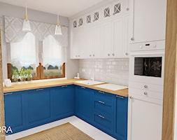 Biało niebieska kuchnia - zdjęcie od POKORA - Projektowanie wnętrz - Homebook