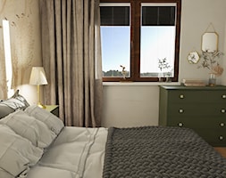 Sypialnia w beżach, bieli i zieleni - zdjęcie od POKORA - Projektowanie wnętrz - Homebook