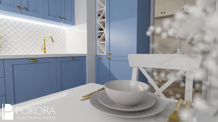 Błękitna kuchnia - zdjęcie od POKORA - Projektowanie wnętrz