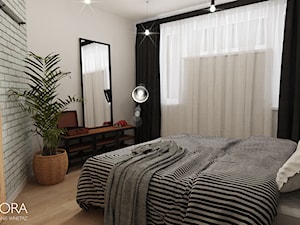 Monochromatyczne wnętrze - sypialnia - zdjęcie od POKORA - Projektowanie wnętrz