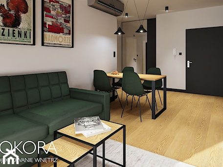 Aranżacje wnętrz - Salon: Apartamenty Raków - czarno zielone mieszkanie - Salon, styl nowoczesny - Studio Pokora - Projektowanie wnętrz. Przeglądaj, dodawaj i zapisuj najlepsze zdjęcia, pomysły i inspiracje designerskie. W bazie mamy już prawie milion fotografii!