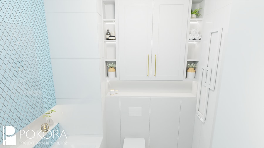 Blękitna łazienka - zdjęcie od POKORA - Projektowanie wnętrz