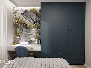 Granatowa sypialnia - zdjęcie od POKORA - Projektowanie wnętrz